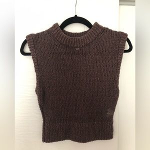 & Other Stories brown crochet sweater vest